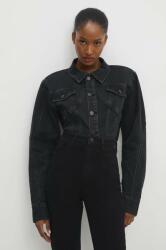 Answear Lab geaca jeans femei, culoarea negru, de tranzitie BBYH-KUD029_99X
