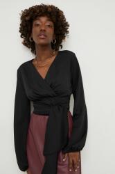 ANSWEAR bluza femei, culoarea negru, neted BBYH-BDD007_99X