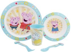 Stor - Vesela de plastic pentru copii Peppa Pig (farfurie, castron, ceașcă, tacâmuri), 41260 (8412497412600)