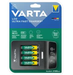VARTA Elem akkumulátor töltő - LCD gyorstöltő 15 perc + AA 2100mAh x4 (R2U) (57685101441) - autoakku24