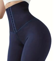 Leggings kapcsos magas derékkal-SötétKék/XXL