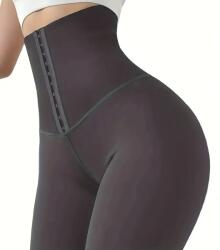  Leggings kapcsos magas derékkal-Szürke/XXL