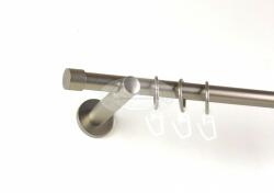  Kansas nikkel-matt színű 1 rudas fém függönykarnis szett modern tartókkal - 200 cm