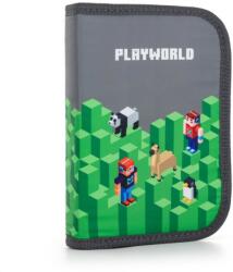 KARTON P+P Penar băieți cu un compartiment, pliabil, model Playworld Minecraft Pixel - Oxybag Penar