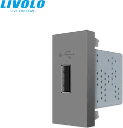LIVOLO C7USBS LIVOLO USB töltő csatlakozó aljzat 5V 2.1A, ezüst (C7USBS)