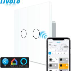 LIVOLO C705ECW LIVOLO EC okos csillár-kétáramkörös érintőkapcsoló, 240V 5A, fehér kristályüveg (C705ECW)