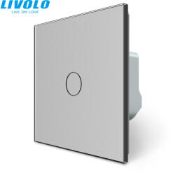 LIVOLO C706DRS LIVOLO RF távirányítós fényerőszabályzós - alternatív érintőkapcsoló, 240V 2A, ezüst üvegkeret (C706DRS)