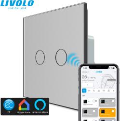 LIVOLO C714WECS LIVOLO EC okos redőny érintőkapcsoló, 240V 3A, ezüst kristályüveg (C714WECS)