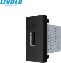 LIVOLO C7USBB LIVOLO USB töltő csatlakozó aljzat 5V 2.1A, fekete (C7USBB)