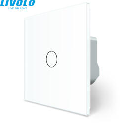 LIVOLO C706DRW LIVOLO RF távirányítós fényerőszabályzós - alternatív érintőkapcsoló, 240V 2A, fehér üvegkeret (C706DRW)