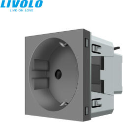 LIVOLO C723S LIVOLO csavarmentes dugalj, rugós bekötés 2P+F 16A 250V ezüst konnektor (C723S)