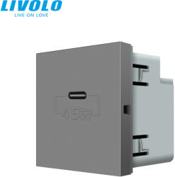 LIVOLO C7USBCS LIVOLO QC-PD 45W USB C töltőaljzat-csatlakozó aljzat, ezüst (C7USBCS)