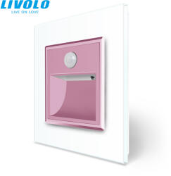 LIVOLO C7726RW LIVOLO mozgásérzékelős led rózsaszín lépcsővilágító, irányfény, lábazat világítás, fehér kristályüveg (C7726RW)