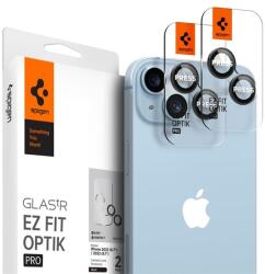 Spigen OPTIK PRO kameravédő üveg 2db (9H) FEKETE Apple iPhone 14 Plus, iPhone 14, iPhone 15 Plus (AGL05213)