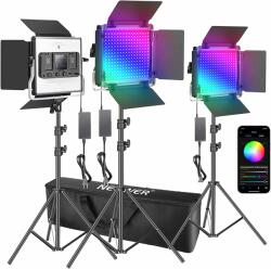 Neewer Kit 3 Panouri Neewer RGB, 530 LED, trepiezi 200 cm inclusi, geanta transport