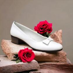  Pantofi dama casual din piele naturala , alb - STD21A - ellegant