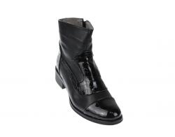 Ninna Art Shoes Ghete dama elegante negre din piele naturala croco si box - NA322CRNP
