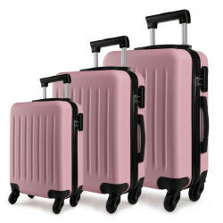 Miss Lulu London K1872L - Kono 19-24-28 Zoll ABS-bőrönd 4-Rad-Spinner-bőrönd-szett rózsaszín