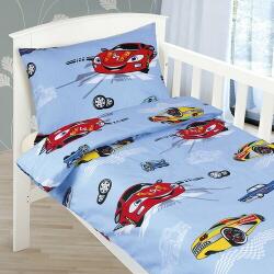 Bellatex Lenjerie de pat din bumbac pentru copii Bellatex Mașini de curse, 100 x 135 cm, 45 x 65 cm
