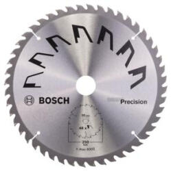 Bosch Panza de ferastrau circular pentru lemn BOSCH Precision , D 250 mm , latime taiere 3.2 mm , numar dinti 48 , orficiu prindere 30mm (2 609 256 879) Disc de taiere