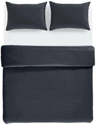 Amazon Basics Set lenjerie de pat dublu, bumbac, 2 persoane, 200 x 200 cm, 65 x 80 cm, 3 piese, neagra (AND-186)