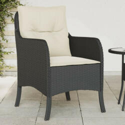 vidaXL 2 db fekete polyrattan kerti szék párnával (365144)