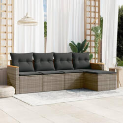 vidaXL 5 részes szürke polyrattan kerti ülőgarnitúra párnákkal (3225920) - balena