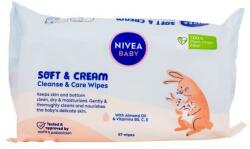 Nivea Baby Soft & Cream Cleanse & Care Wipes șervețele faciale 57 buc pentru copii