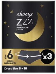Always Zzz Menstrual Pants chiloți menstruali Chiloți menstruali de noapte de unică folosință 3 buc pentru femei