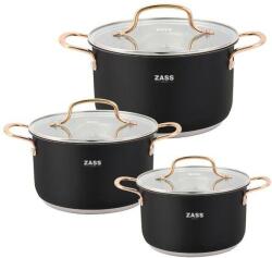 Zass Gourmet Set Oale Zass Gourmet ZG-SCS 01 Inox Cu Capac 6 Piese Negru (ZG-SCS 01)
