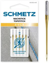 Schmetz Set 5 ace Gold Topstitch pentru Quilting, finete 80, Schmetz 130/705 H-NT VCS