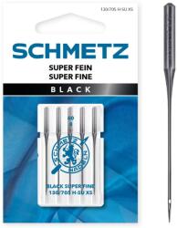 Schmetz Set 5 ace de cusut Black, materiale delicate fine, finete 60, Schmetz 130/705 H-SU XS VAS