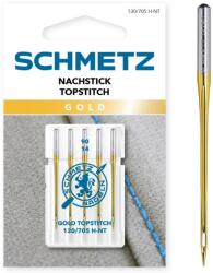Schmetz Set 5 ace Gold Topstitch pentru Quilting, finete 90, Schmetz 130/705 H-NT VDS