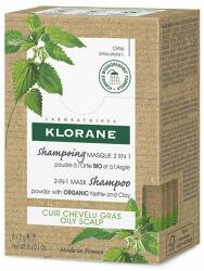 Klorane Sampon és maszk 2 az 1-ben BIO Csalánnal és agyaggal (2 in 1 Mask Shampoo) 8 x 3 g