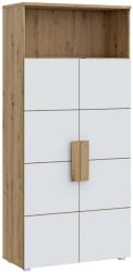 Kring Espoo gardrób, mérete 90x197x41 cm, fehér/sonoma szín, 2 ajtós