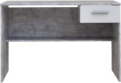 Forte Lupo íróasztal, méretei 110x52x72, 3, világosszürke/fehér optikai beton