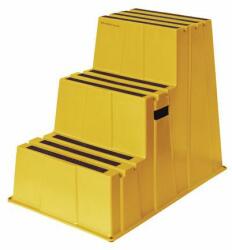 Manutan Műanyag munkahelyi lépcsők Manutan Expert, sárga, 3 fok