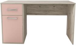 IRIM Yoo íróasztal, 130x60x76cm, rózsaszín/fehér fa kivitel