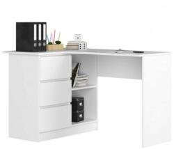 Kring Origo sarokíróasztal, 124x85x75 cm, 3 fiókkal, fehér színű