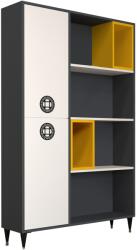 Kring Nakskov szekrény, 115x29x185 cm, 2 ajtó és 3 polc, fehér/grafit