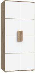 Kring Espoo gardrób, 91x201x58 cm, 2 ajtó, akasztó rúd, fehér/sonoma szín
