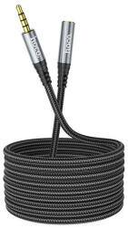 hoco. 3.5mm audio hosszabbító kábel apa / anya kábel, 2m, fekete - pixelrodeo
