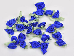  Szatén rózsafejek s. kék 25db/csomag (7367SK)