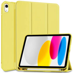 Apple iPad 10.9 (2022) / iPad 11 (2025), mappa tok, Apple Pencil tartóval, Smart Case, sárga - mobilkozpont