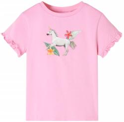  Tricou pentru copii cu mâneci scurte, roz aprins 104 (10680)