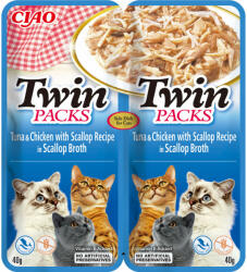Inaba Foods Ciao Cat Twin Reteta de Ton si Pui in Supa de Scoici