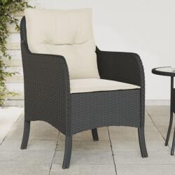 vidaXL 2 db fekete polyrattan kerti szék párnával (365144) - vidaxl