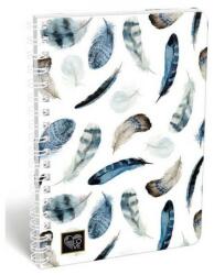 Lizzy Card Love Feathers madártollas spirálfüzet - A5 kockás, 80 lapos (LIZ-23088399FEATHER)