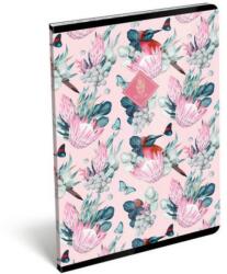 Lizzy Card XRCise Look exkluzív kockás füzet - A4 - Fifteen rózsaszín virágos - madaras (LIZ-23062924)