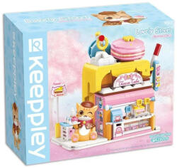 Qman ® K28006 Keeppley készségfejlesztő építőjáték lányoknak 364 db építőkocka - Vörös macska cukrászdája